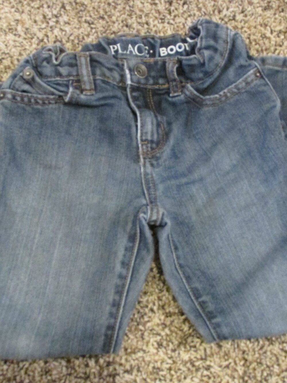 Place Play Jeans Toddler Boys Size 5 Bootcut Blue Denim Elastic Adjustable Pants